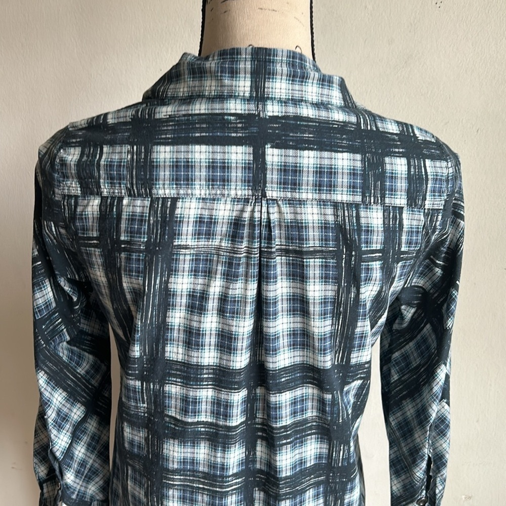 Burberry Brit Plaid Blue White Tunic Size XS - Picture 12 of 16